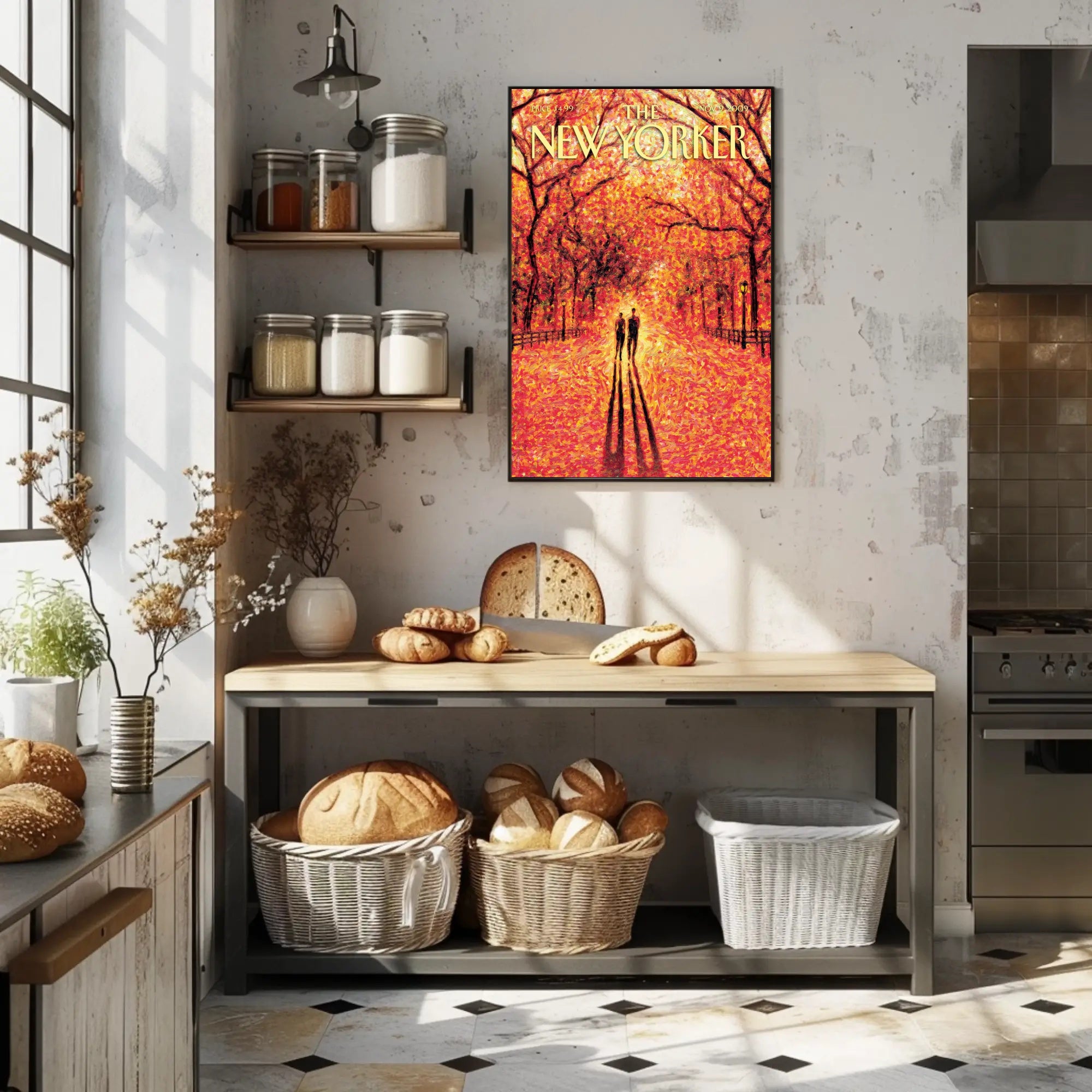 Central Park Autumn Scene Art Print - Abstract Poster PosterGoat