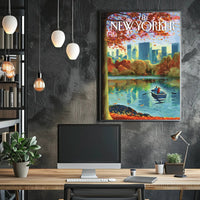 Central Park Autumn Scene - Travel Poster PosterGoat