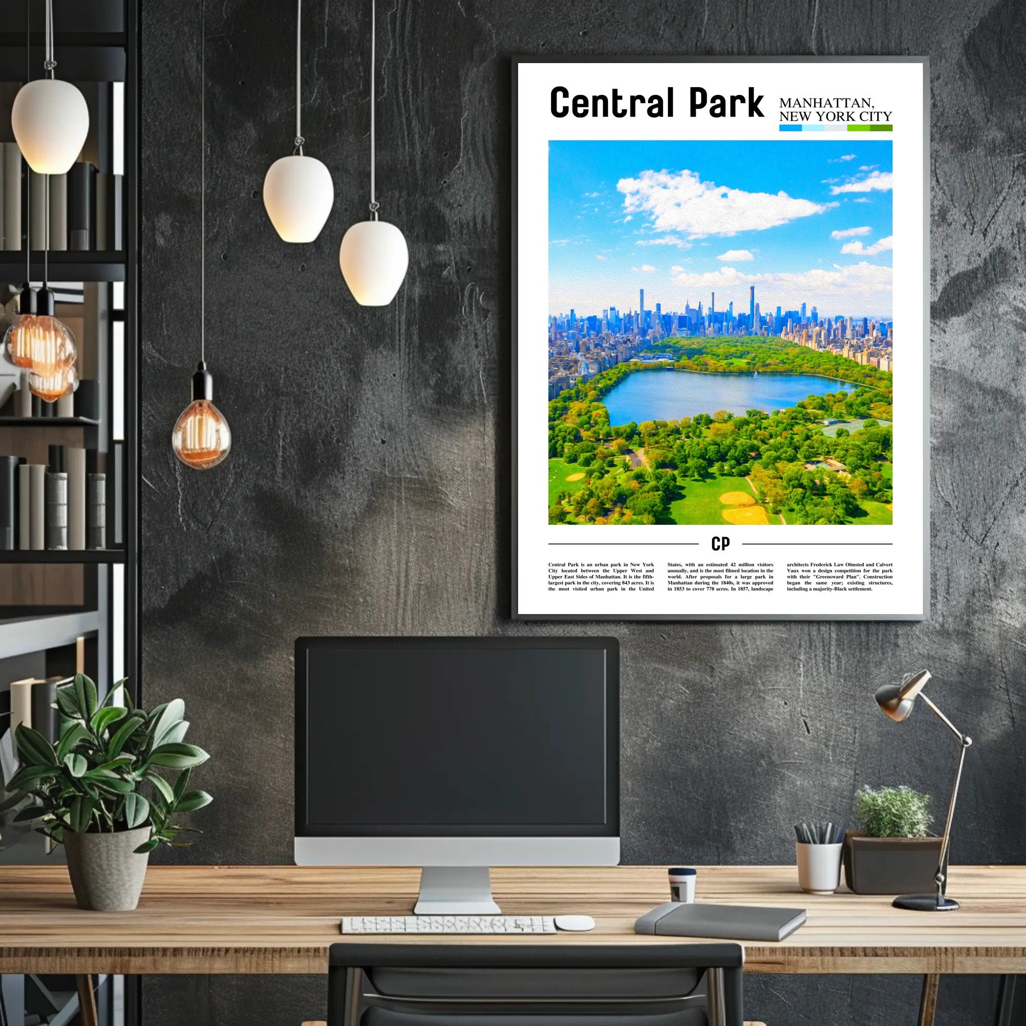 Central Park Skyline Serenity - Travel Poster PosterGoat