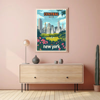 Central Park Skyline Vintage Travel Poster PosterGoat