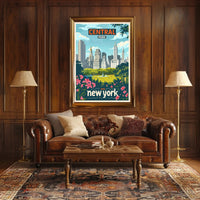 Central Park Skyline Vintage Travel Poster PosterGoat