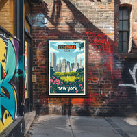 Central Park Skyline Vintage Travel Poster PosterGoat