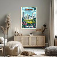 Central Park Skyline Vintage Travel Poster PosterGoat