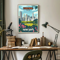 Central Park Skyline Vintage Travel Poster PosterGoat