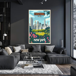 Central Park Skyline Vintage Travel Poster PosterGoat