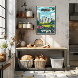 Central Park Skyline Vintage Travel Poster PosterGoat