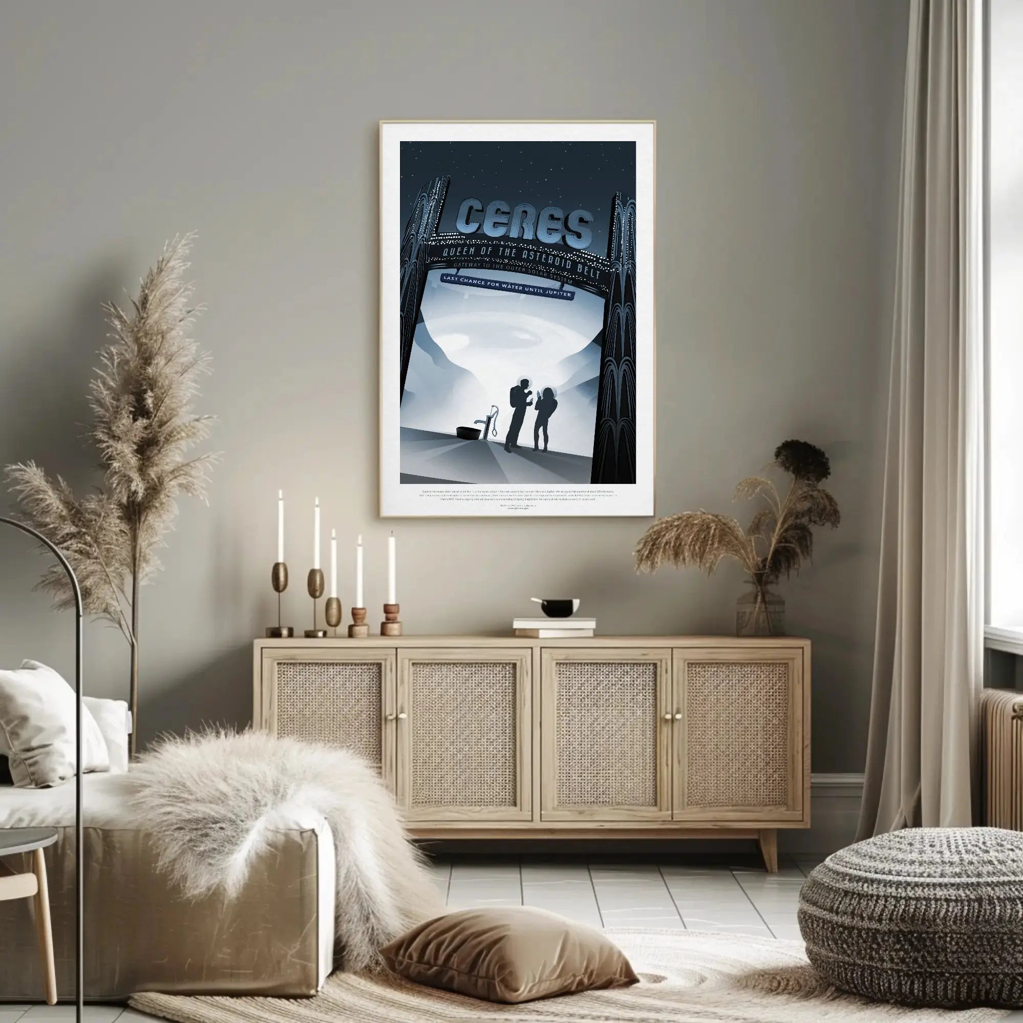 Ceres: Queen of the Asteroid Belt Sci-Fi Poster PosterGoat