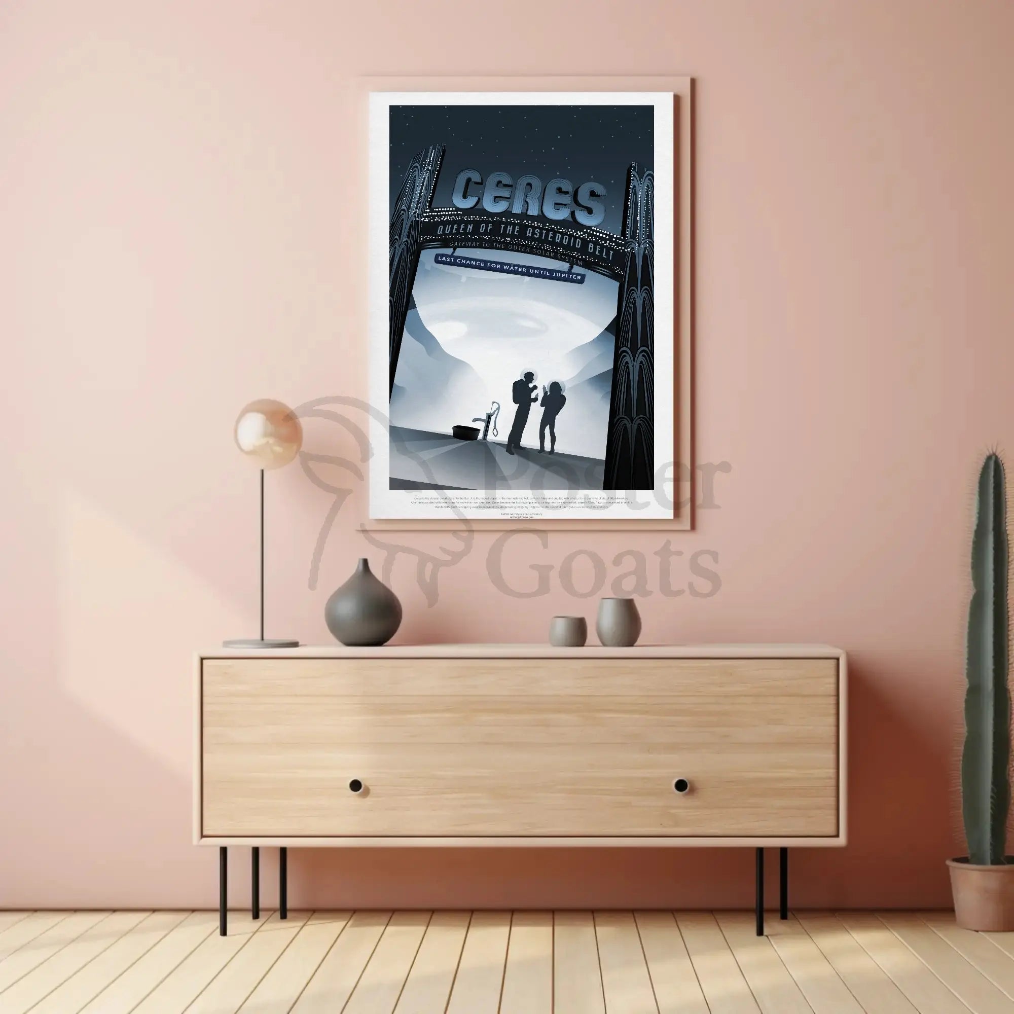 Ceres: Queen of the Asteroid Belt Sci-Fi Poster PosterGoat