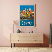 Cervo Italy Scenic Vintage Travel Poster PosterGoat