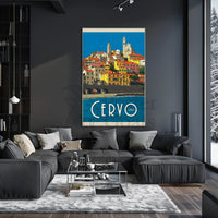 Cervo Italy Scenic Vintage Travel Poster PosterGoat