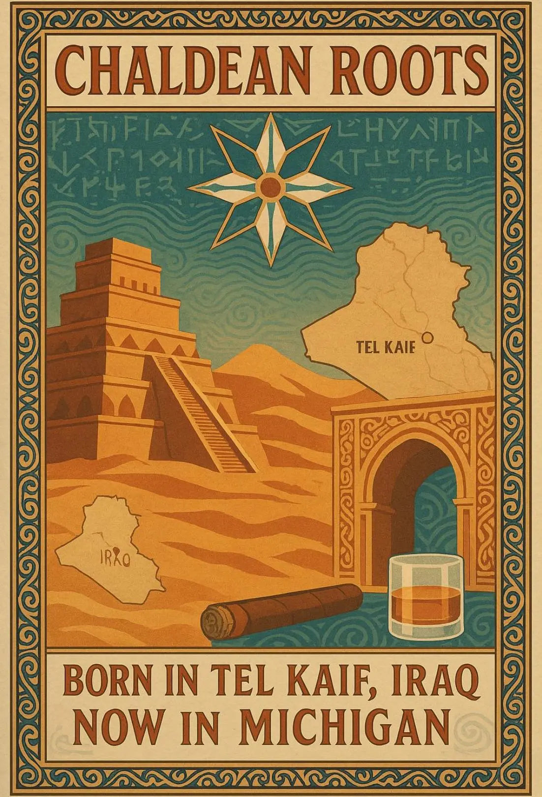 Chaldean Heritage Fusion Art Cultural or Heritage Poster PosterGoat
