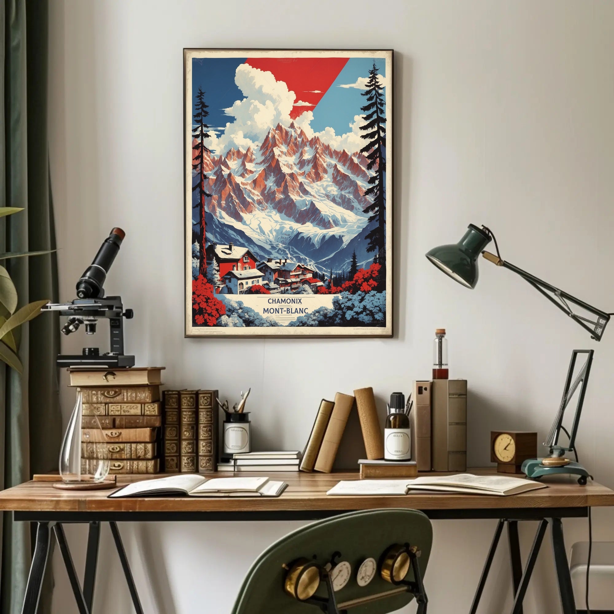 Chamonix-Mont-Blanc Scenic Travel Poster PosterGoat