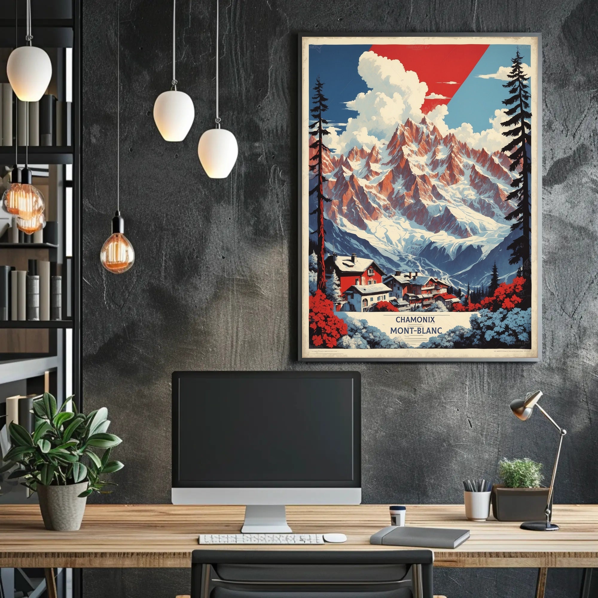 Chamonix-Mont-Blanc Scenic Travel Poster PosterGoat