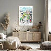 Champagne Cityscape Paris Travel Poster PosterGoat