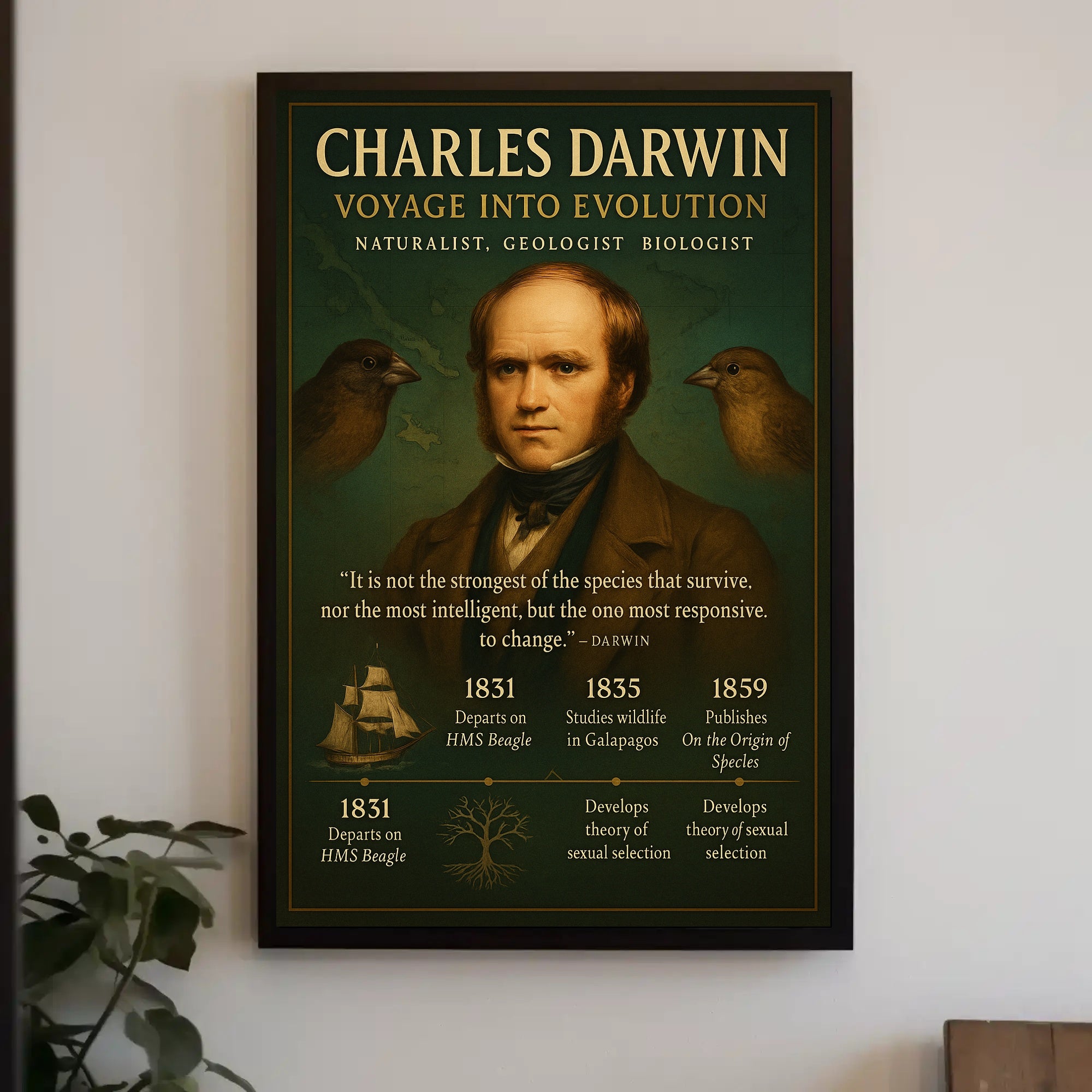 Charles Darwin Voyage Into Evolution Poster PosterGoat