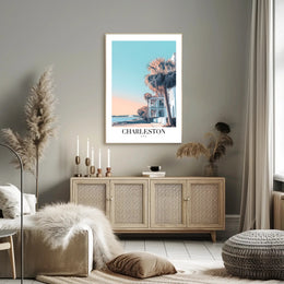 Charleston Coastal Scene Modern Travel Poster PosterGoat