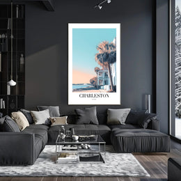 Charleston Coastal Scene Modern Travel Poster PosterGoat