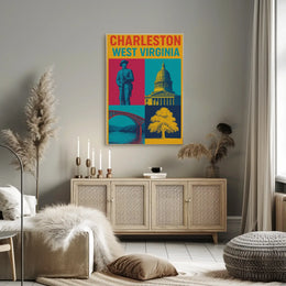 Charleston Landmarks Celebration Heritage Retro Art Poster PosterGoat