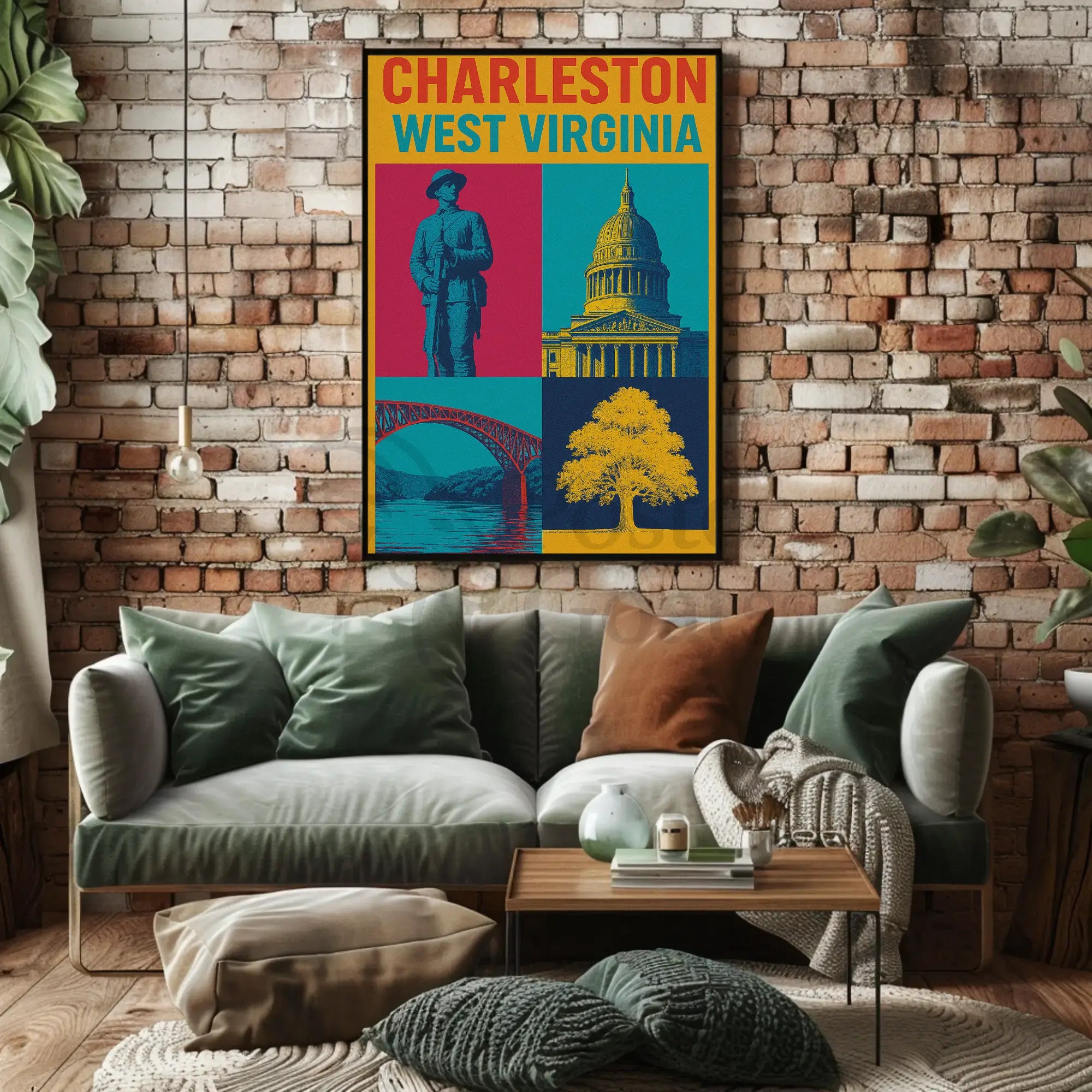 Charleston Landmarks Celebration Heritage Retro Art Poster PosterGoat