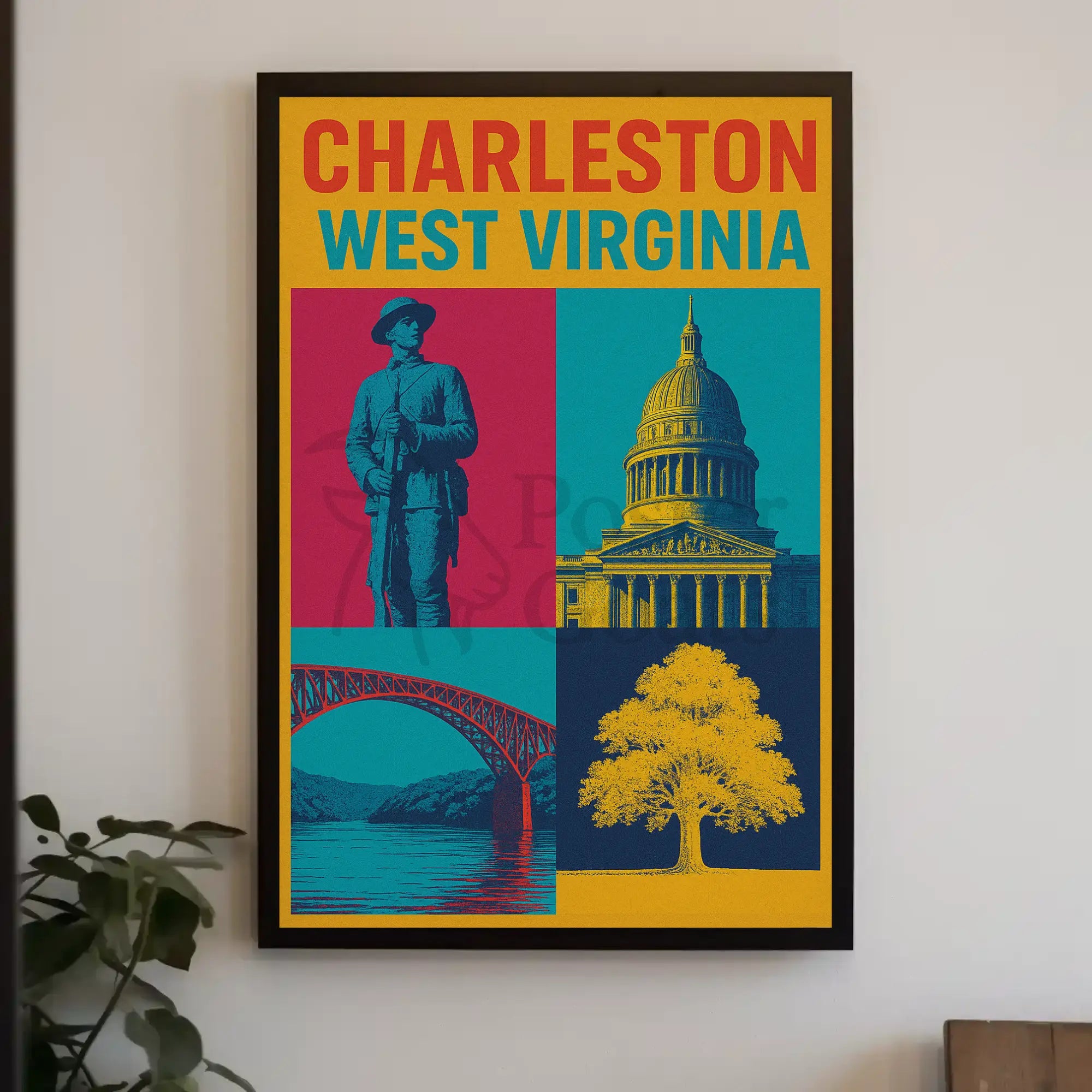 Charleston Landmarks Celebration Heritage Retro Art Poster PosterGoat