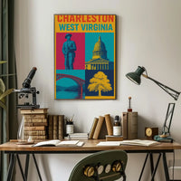 Charleston Landmarks Celebration Heritage Retro Art Poster PosterGoat