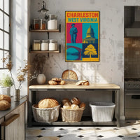 Charleston Landmarks Celebration Heritage Retro Art Poster PosterGoat