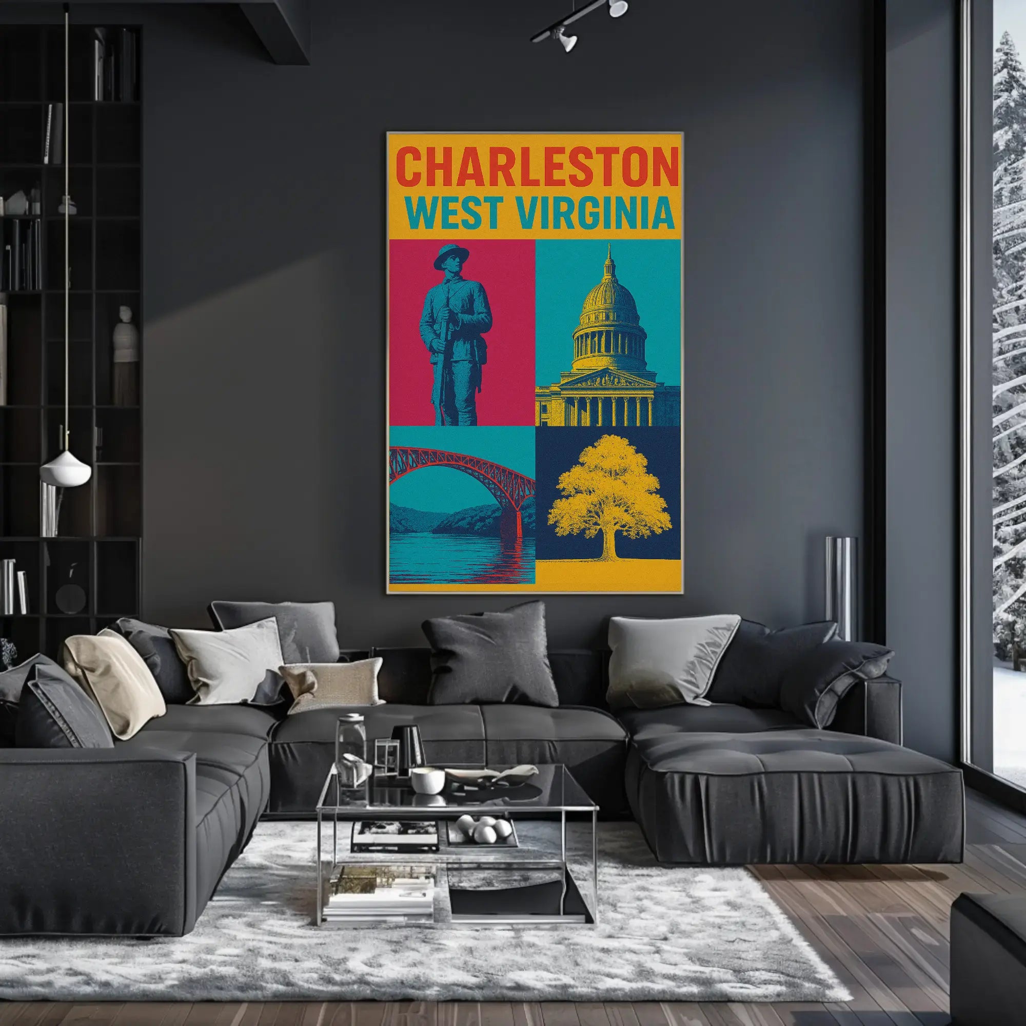 Charleston Landmarks Celebration Heritage Retro Art Poster PosterGoat