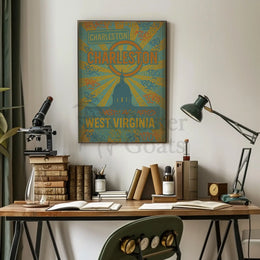 Charleston Sunrise Graffiti Silhouette Travel Poster PosterGoat