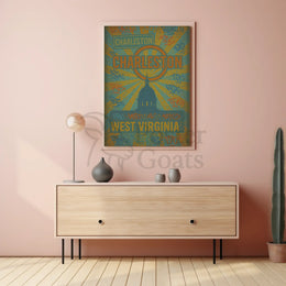 Charleston Sunrise Graffiti Silhouette Travel Poster PosterGoat