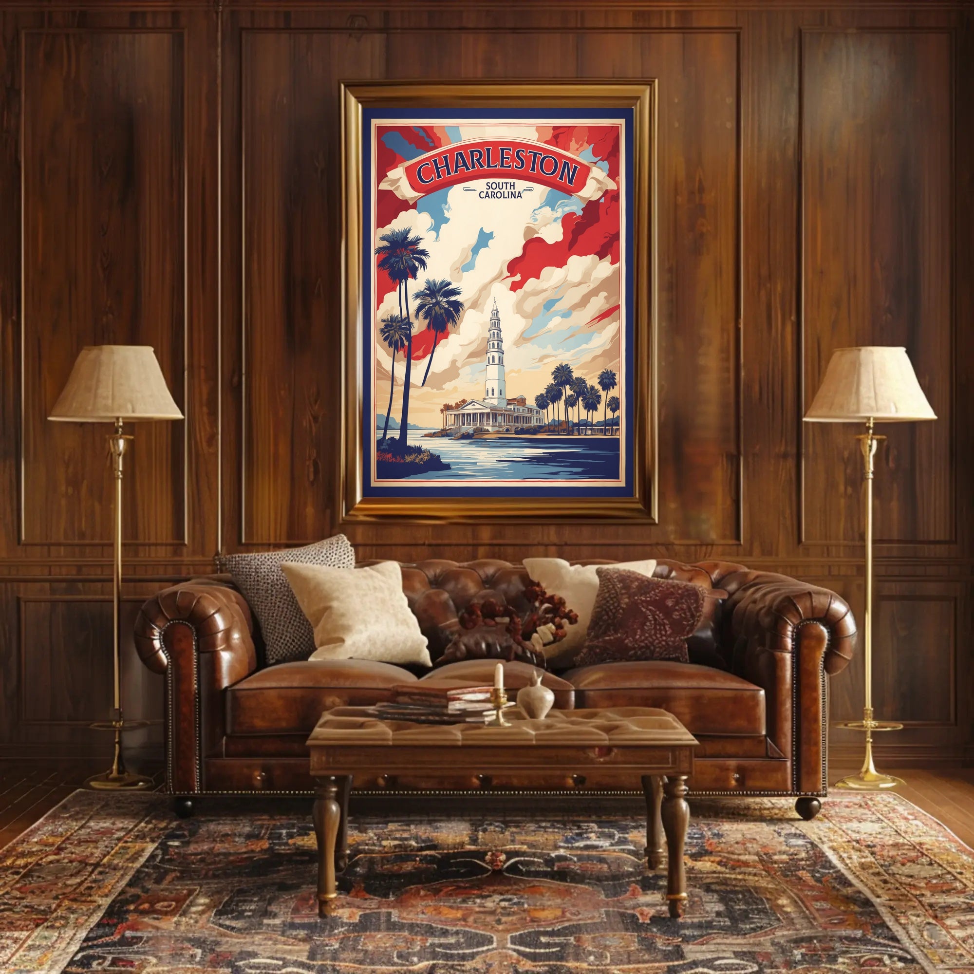 Charleston Vintage Travel Poster PosterGoat