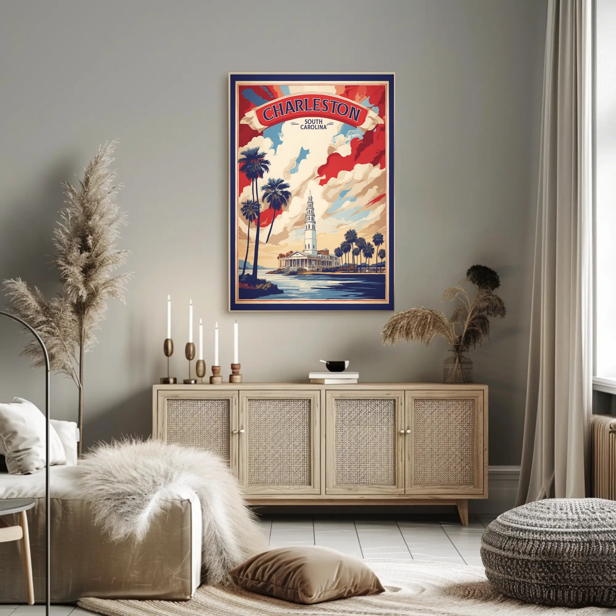 Charleston Vintage Travel Poster PosterGoat