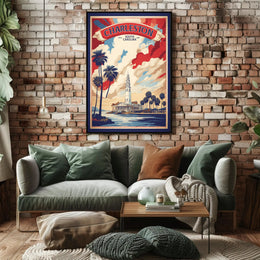 Charleston Vintage Travel Poster PosterGoat