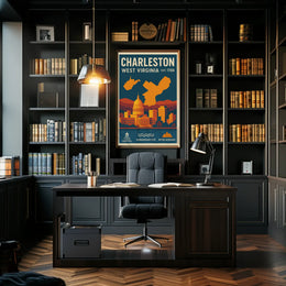 Charleston Vintage Travel West Virginia Art Poster PosterGoat