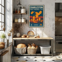 Charleston Vintage Travel West Virginia Art Poster PosterGoat