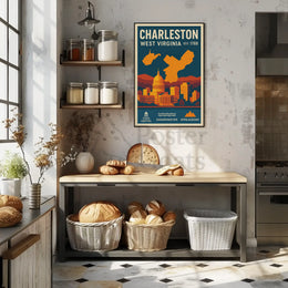 Charleston Vintage Travel West Virginia Art Poster PosterGoat