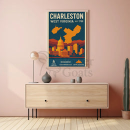 Charleston Vintage Travel West Virginia Art Poster PosterGoat