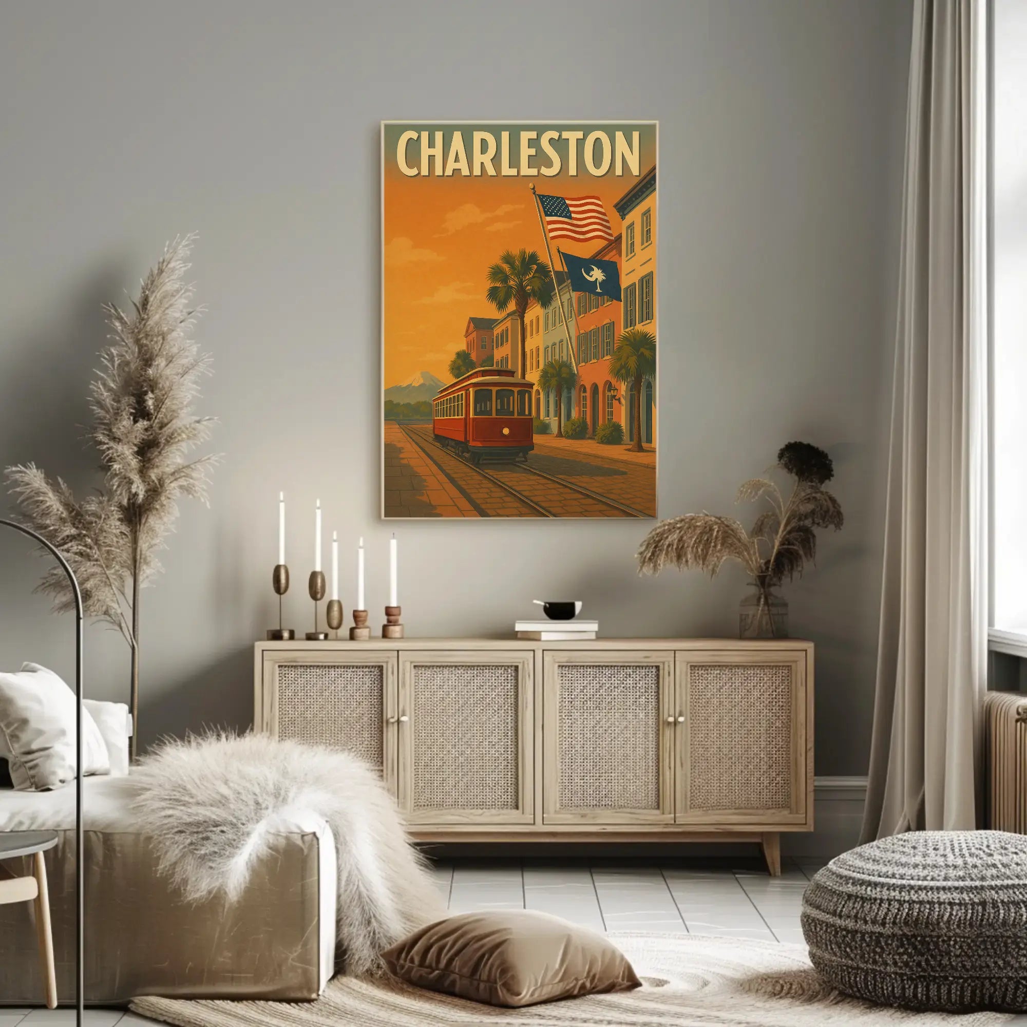Charleston's Timeless Charm in Vintage Travel Poster PosterGoat