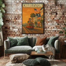 Charleston's Timeless Charm in Vintage Travel Poster PosterGoat