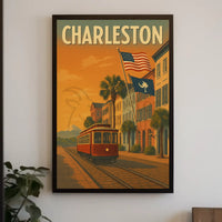 Charleston's Timeless Charm in Vintage Travel Poster PosterGoat