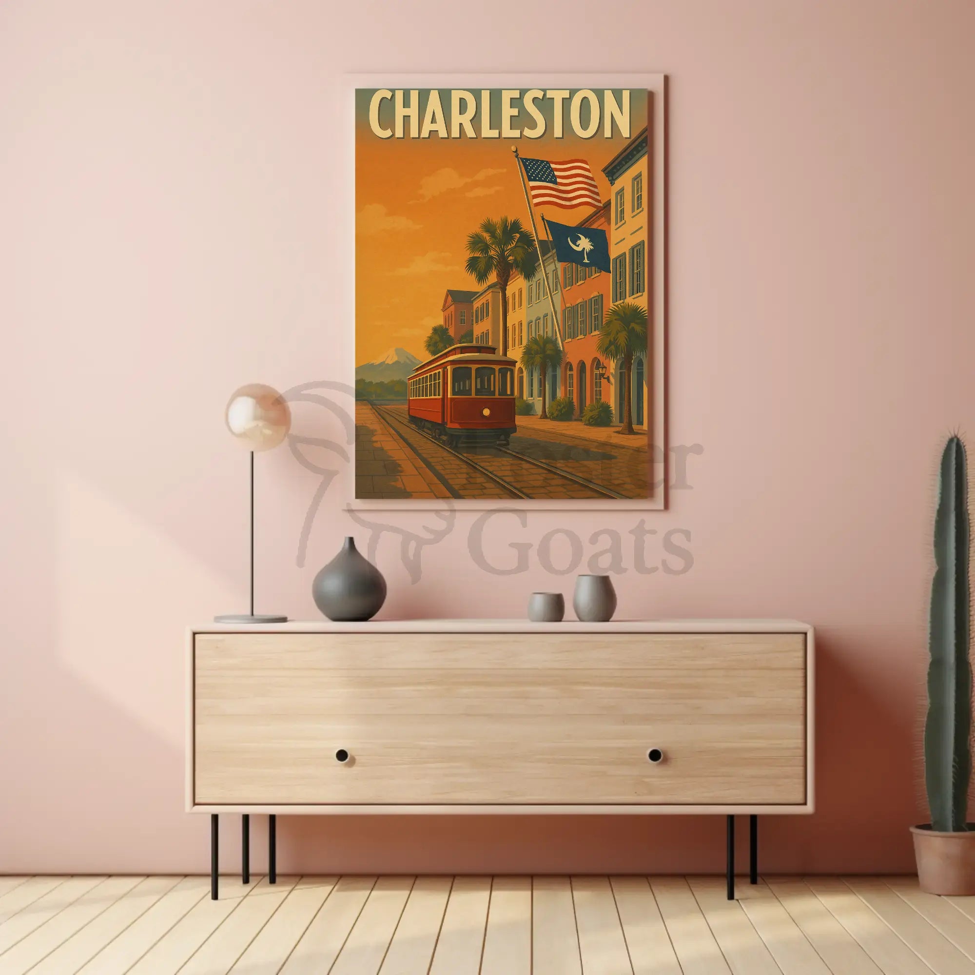 Charleston's Timeless Charm in Vintage Travel Poster PosterGoat