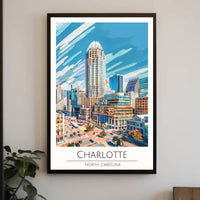 Charlotte Skyline Urban Architecture Travel Poster PosterGoat
