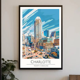 Charlotte Skyline Urban Architecture Travel Poster PosterGoat
