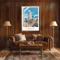 Charlotte Skyline Urban Architecture Travel Poster PosterGoat