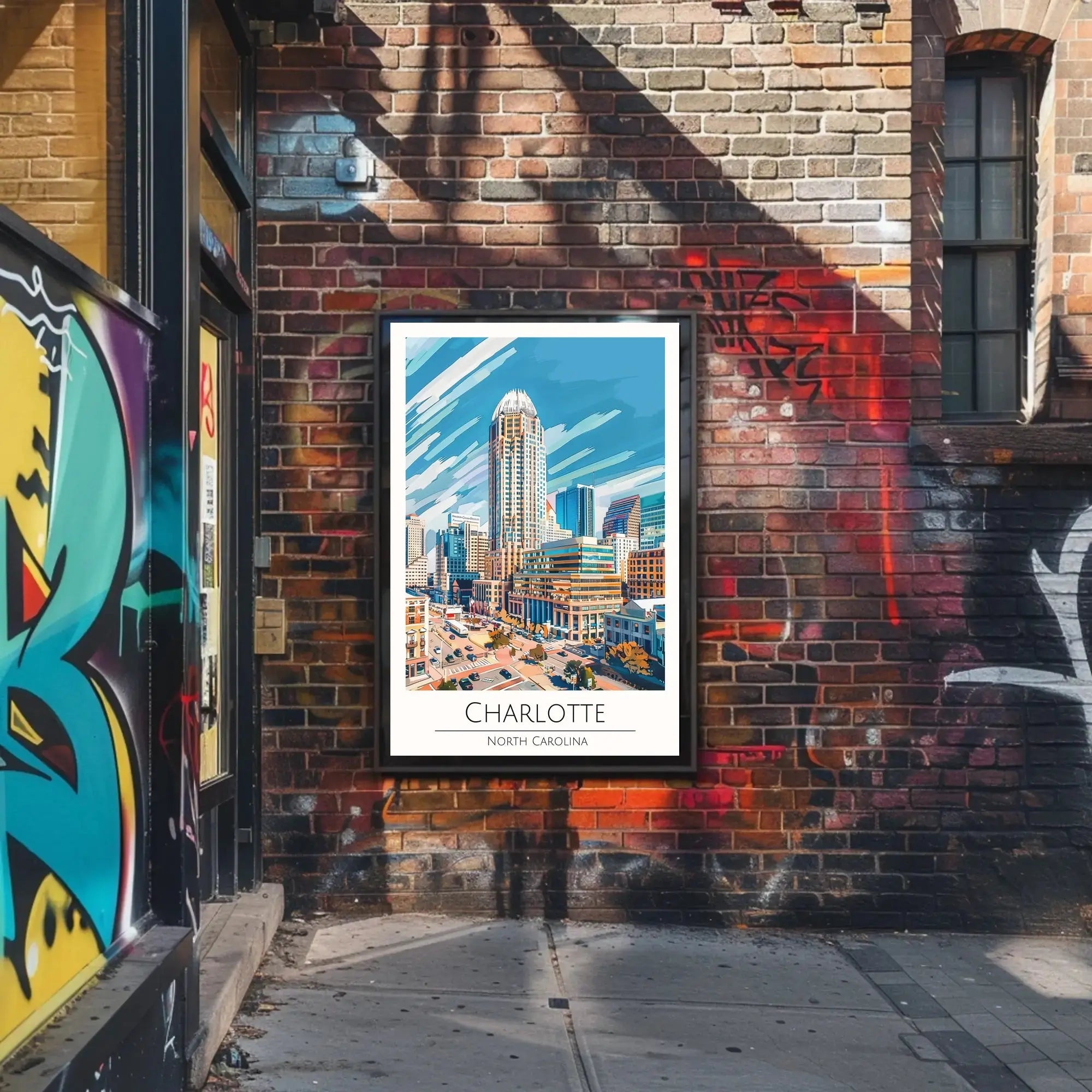 Charlotte Skyline Urban Architecture Travel Poster PosterGoat
