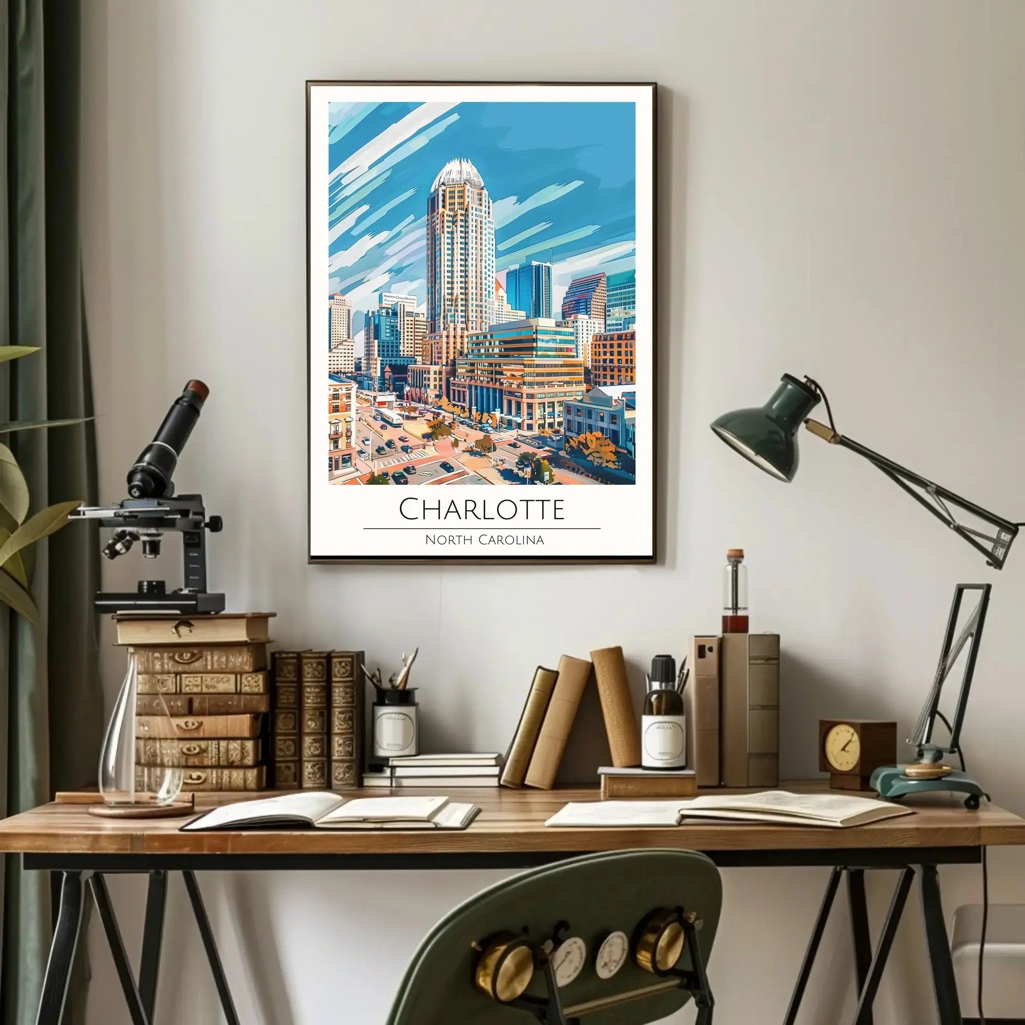 Charlotte Skyline Urban Architecture Travel Poster PosterGoat