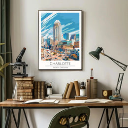 Charlotte Skyline Urban Architecture Travel Poster PosterGoat