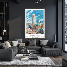 Charlotte Skyline Urban Architecture Travel Poster PosterGoat