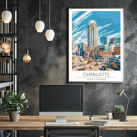 Charlotte Skyline Urban Architecture Travel Poster PosterGoat
