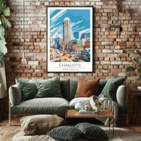 Charlotte Skyline Urban Architecture Travel Poster PosterGoat