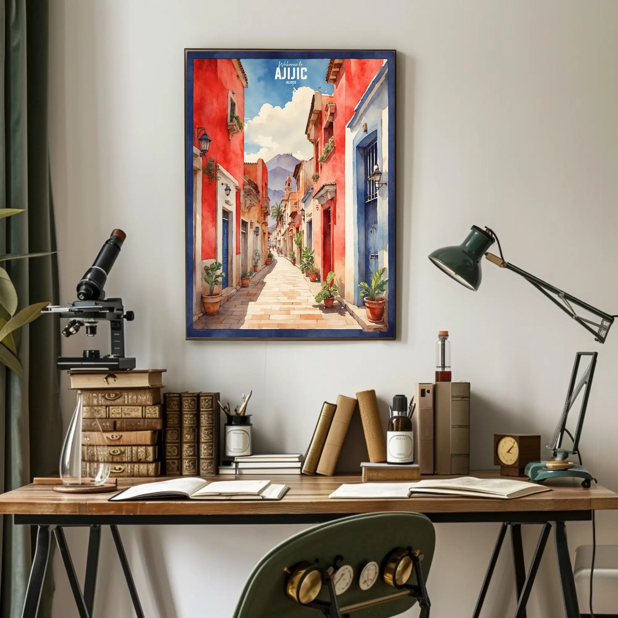 Charming Ajijic Street Scene, Jalisco, Mexico Travel Poster PosterGoat